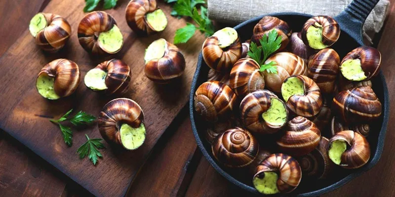 Escargot là món khai vị biểu tượng, đại diện cho tinh hoa và sự kiêu hãnh của ẩm thực Pháp.