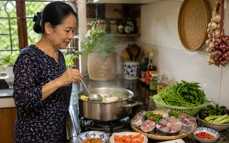 Canh cá rô Hưng Yên có thể nấu tại nhà nếu sơ chế cá kỹ, nấu nước dùng ngọt và chan khi còn nóng.